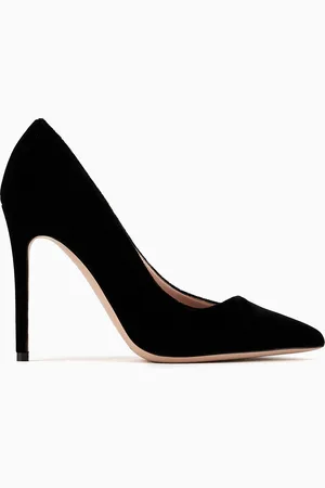 Giorgio Armani Zapato de sal??n de terciopelo con escote asim??trico