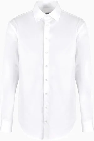 Giorgio Armani Camisa cl??sica de sarga de algod??n