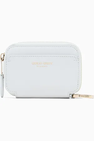 Giorgio Armani Cartera mini con cremallera perimetral de piel