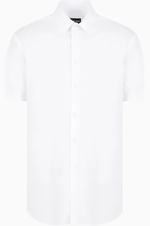 Giorgio Armani Camisa de manga corta en tejido liso el??stico