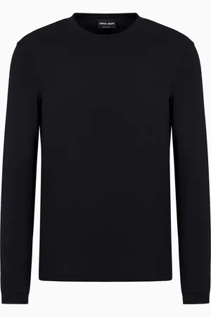 Giorgio Armani Jersey de punto de viscosa el??stica con cuello redondo y manga larga