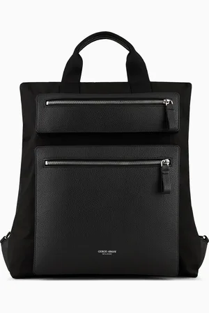 Giorgio Armani Bolso shopper convertible de nailon y cuero plena flor ASV