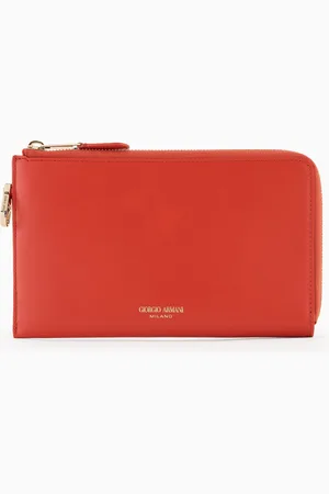 Giorgio Armani Cartera de piel con cremallera perimetral