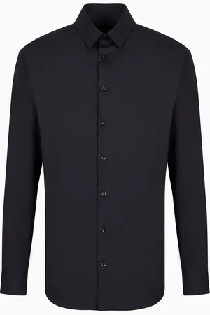 Giorgio Armani Camisa de tejido liso el??stico de algod??n