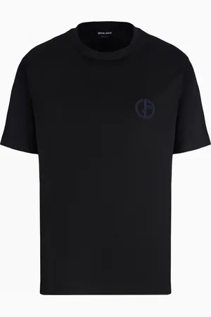 Giorgio Armani Camiseta de cuello redondo de interlock de algod??n