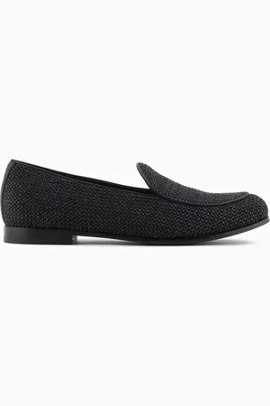 Giorgio Armani Mocasines de rafia trenzada