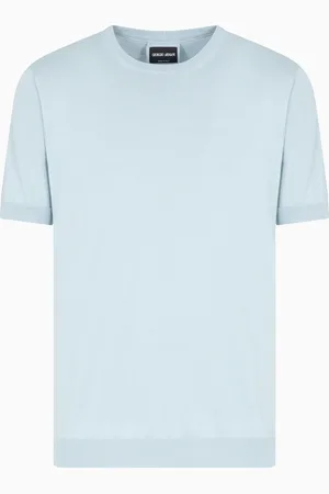 Giorgio Armani Jersey de seda y algod??n con cuello redondo y manga corta