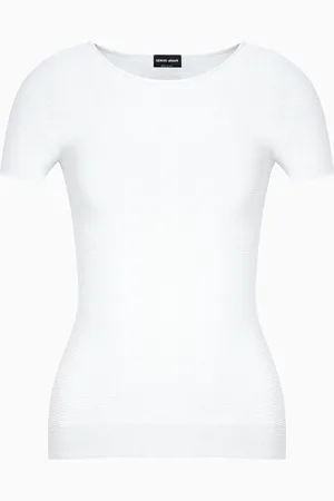 Giorgio Armani Jersey de manga corta de punto eslab??n de viscosa