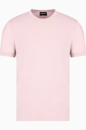 Giorgio Armani Camiseta de punto de viscosa el??stico con cuello redondo y manga corta