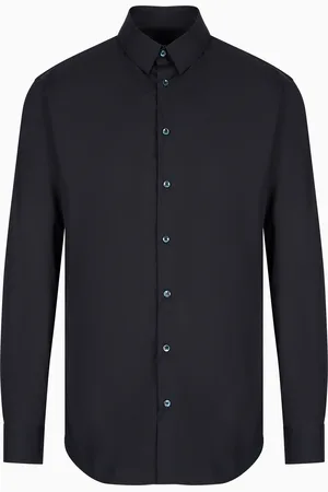 Giorgio Armani Camisa de tejido el??stico y cuello con varillas