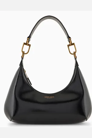 Giorgio Armani Bolso hobo la Prima tama??o mediano de napa efecto charol