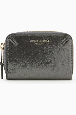 Giorgio Armani Tarjetero la Prima con cremallera perimetral tama??o mini de nobuk brillante