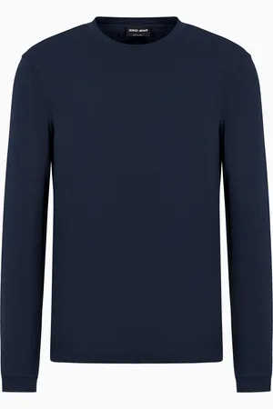 Giorgio Armani Jersey de punto de viscosa el??stica con cuello redondo y manga larga