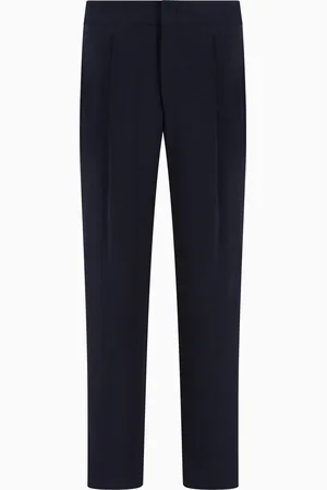 Giorgio Armani Pantalones de una pinza en tejido jacquard de cupro y viscosa