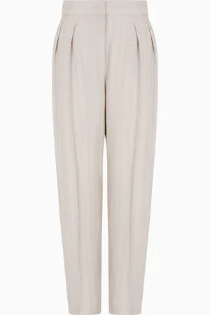 Giorgio Armani Pantalones de viscosa estructurada con dos pinzas