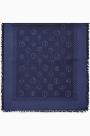 Giorgio Armani Estola de lana virgen y seda con monograma en tejido jacquard