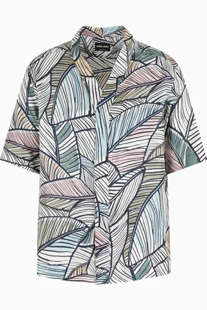 Giorgio Armani Camisa de seda estampada y manga corta