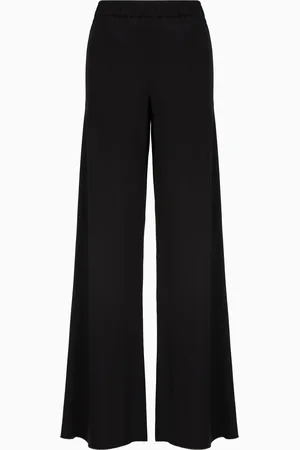 Giorgio Armani Pantalones acampanados en georgette triple de seda