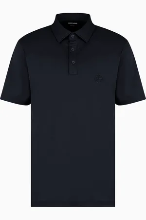 Giorgio Armani Polo de interlock de algod??n puro con logotipo bordado