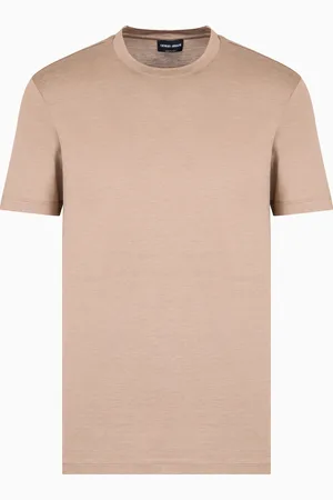 Giorgio Armani Camiseta de punto jersey de mezcla de seda y algod??n