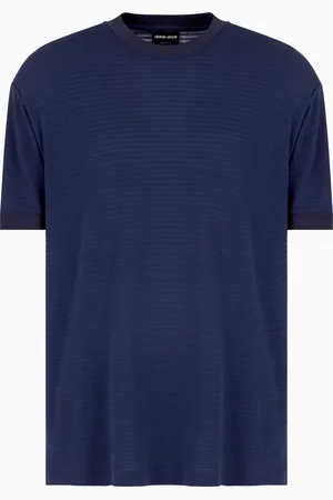 Giorgio Armani Camiseta de cuello redondo de viscosa bordada