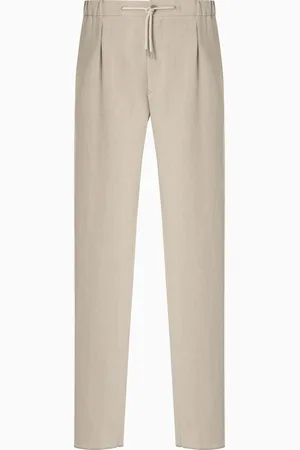 Giorgio Armani Pantalones de una pinza en tela de lino