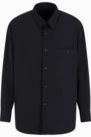 Giorgio Armani Camisa de corte holgado de crep?? de lana virgen