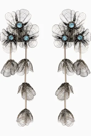 Giorgio Armani Pendientes de clip en resina con colgantes de flores