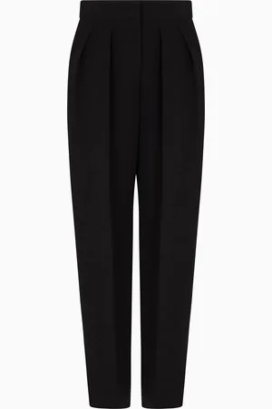 Giorgio Armani Pantalones de cady de seda con pinzas