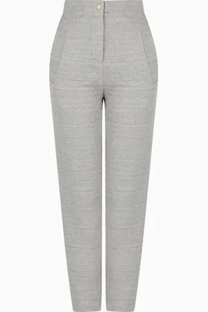 Giorgio Armani Pantalones rectos en punto de lino y viscosa