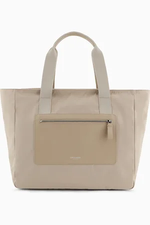 Giorgio Armani Bolso shopper de nailon y cuero plena flor