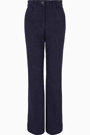 Giorgio Armani Pantalones palazzo de cinco bolsillos en denim el??stico de la colecci??n Denim