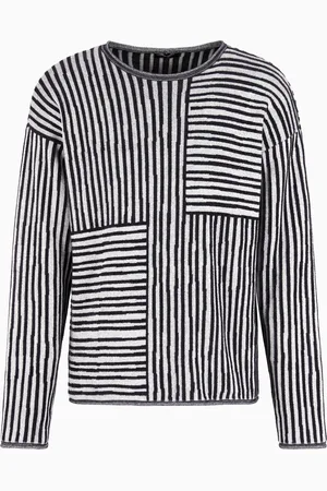 Giorgio Armani Jersey de cuello redondo en viscosa y algod??n con tejido jacquard