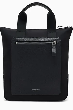 Giorgio Armani Bolso shopper peque??o de nailon reciclado y cuero plena flor