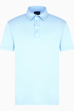 Giorgio Armani Polo de punto de seda y algod??n jaspeado