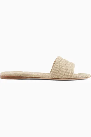 Giorgio Armani Sandalias planas de rafia acolchada