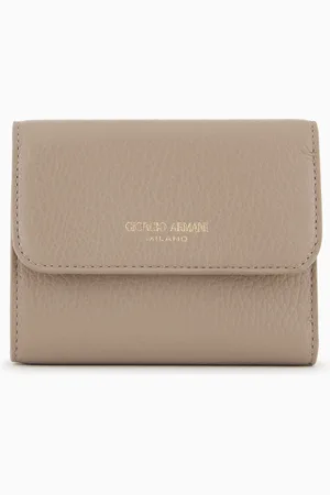 Giorgio Armani Cartera tipo tr??ptico de piel de becerro plena flor