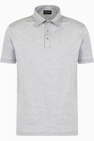 Giorgio Armani Polo de punto de seda y algod??n jaspeado