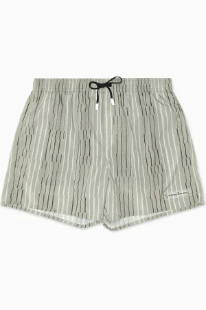 Giorgio Armani Ba??ador de largo medio con estampado a rayas irregulares