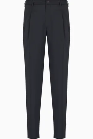 Giorgio Armani Pantalones de dos pinzas en sarga de mezcla de seda