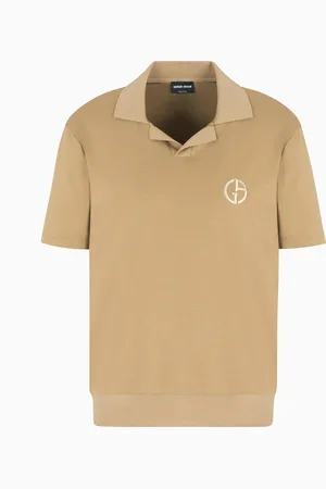 Giorgio Armani Polo de manga corta de interlock de algod??n y cachemir
