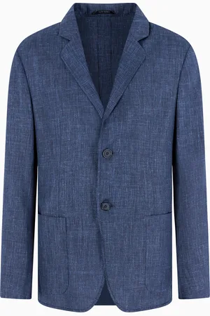 Giorgio Armani Chaqueta de abotonadura sencilla de tela de lana y seda