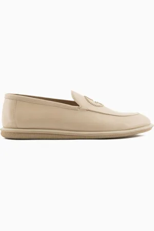Giorgio Armani Mocasines de napa vintage con logotipo bordado
