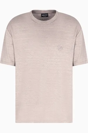 Giorgio Armani Camiseta de cuello redondo en lino el??stico