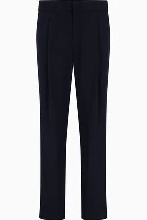 Giorgio Armani Pantalones de una pinza en crep?? de lana