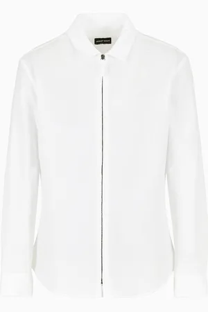 Giorgio Armani Camisa de sirsaca de algod??n con cremallera
