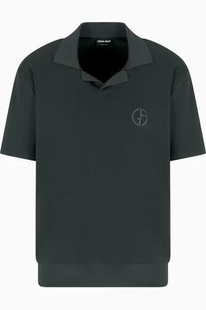 Giorgio Armani Polo de manga corta de interlock de algod??n y cachemir