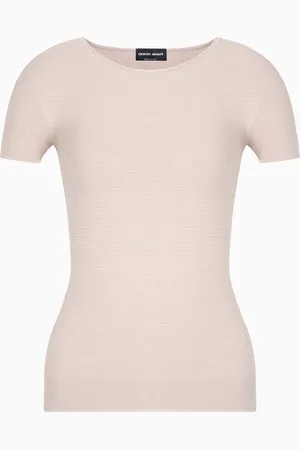Giorgio Armani Jersey de manga corta de punto eslab??n de viscosa