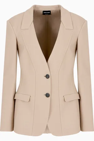 Giorgio Armani Chaqueta de abotonadura sencilla de punto doble de lana