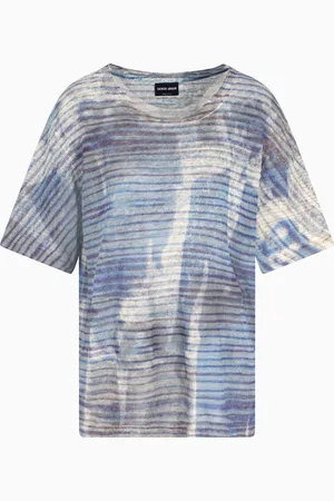 Giorgio Armani Camiseta de punto de lino estampado de la colecci??n Denim